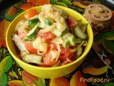 Овощной салат с теплым картофелем рецепт с фото