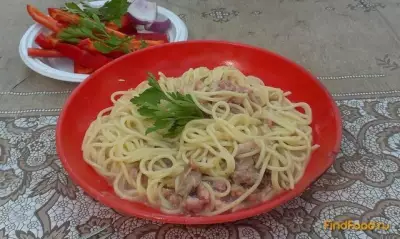 Спагетти по-флотски на костре рецепт с фото