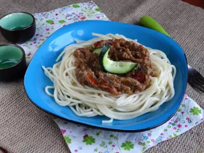 Спагетти под баклажанным соусом рецепт с фото