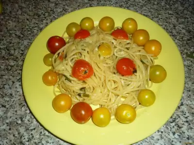 Спагетти с помидорами черри рецепт с фото