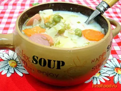 Суп с зелёным горошком и сырочками рецепт с фото