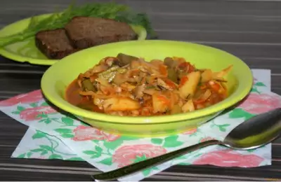 Овощное рагу с фасолью рецепт с фото