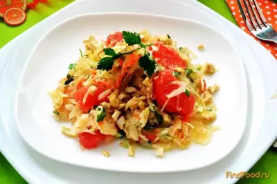 Салат из квашеной капусты с грейпфрутом рецепт с фото