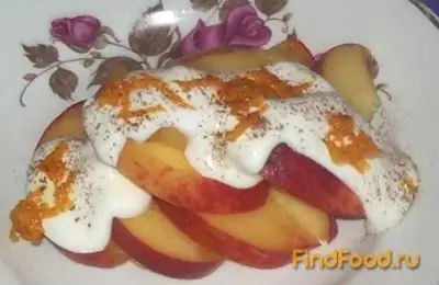 Персик под йогуртом рецепт с фото