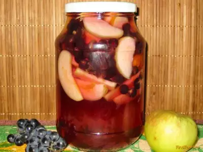 Компот из винограда и яблок на зиму рецепт с фото