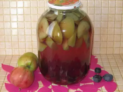 Яблочно-сливовый компот на зиму рецепт с фото