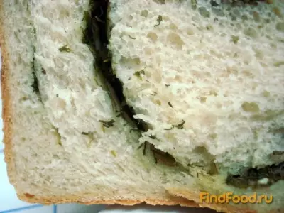 Укропно - чесночный  хлеб в хлебопечке рецепт с фото