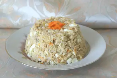 Рыбный салат с рисом рецепт с фото