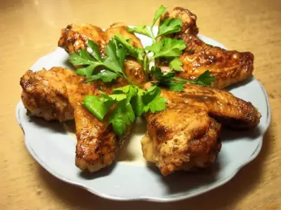 Запеченные куриные крылышки с медом и соевым соусом рецепт с фото