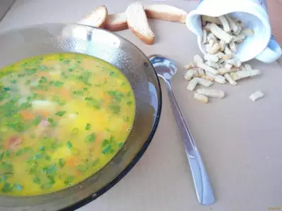 гороховый суп c копченой колбасой рецепт с фото