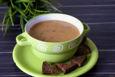 Постный гороховый суп с гренками рецепт с фото