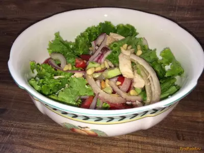 Салат из куриной грудки и свежих овощей рецепт с фото