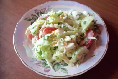 Овощной салат со сметаной и яйцом рецепт с фото