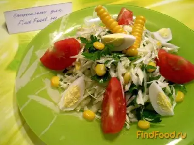 Капустный салат с рисовым уксусом и перепелиными яйцами рецепт с фото
