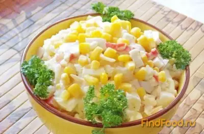 Салат из крабовых палочек и ананаса рецепт с фото