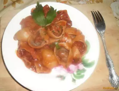 Фаршированные макароны в томатном соусе рецепт с фото