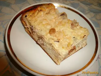 Пирог с рисом яблоком и изюмом рецепт с фото