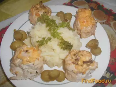 Куриные вертуны с сыром и грибами рецепт с фото