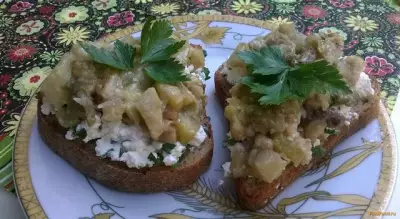 Бутерброды с творогом и баклажанами рецепт с фото