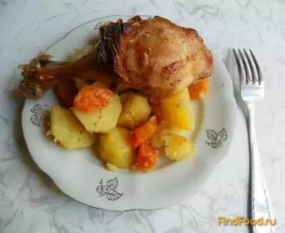 Курица с картофелем запеченная в рукаве рецепт с фото