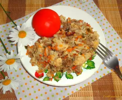 Тушеный рис с цветной капустой рецепт с фото