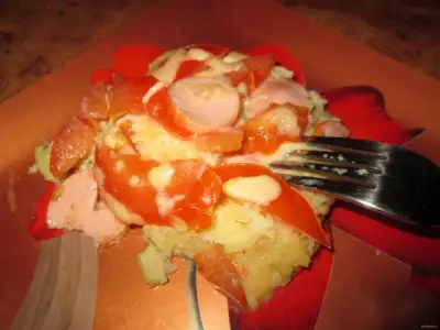 Запеканка из картофеля с сосисками рецепт с фото