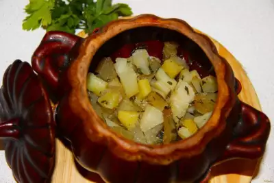 Картошка в горшочках с маслом и зеленью рецепт с фото