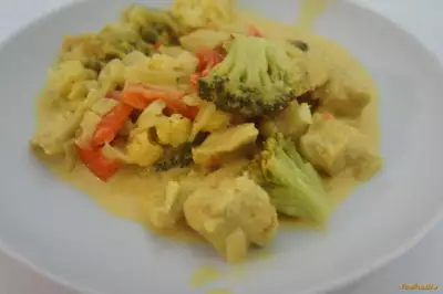 Куриное филе с овощами в соусе Карри рецепт с фото