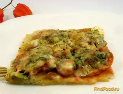 Пицца с сосисками и моцареллой рецепт с фото