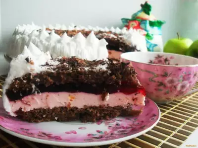 Двухслойный бисквитный торт рецепт с фото
