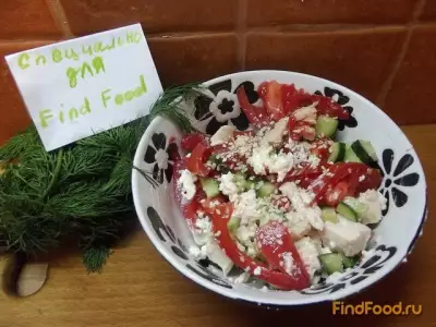 Салат с сыром фета и овощами рецепт с фото
