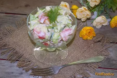 Капустный салат с огурцом и курицей рецепт с фото