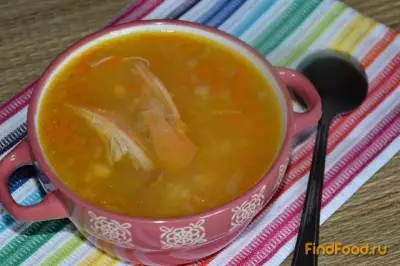 Фасолево рисовый суп на копченой курице