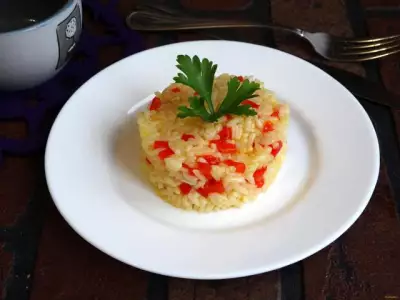 Гарнирный рис с болгарским перцем рецепт с фото