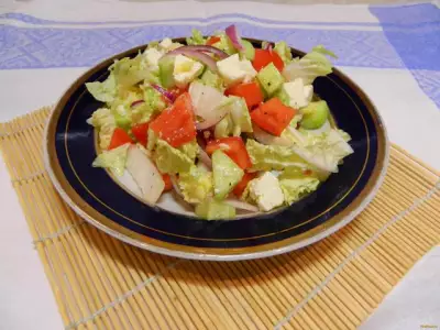 Быстрый салат из пекинской капусты рецепт с фото