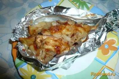 Рыба запеченная с луком и сыром рецепт с фото
