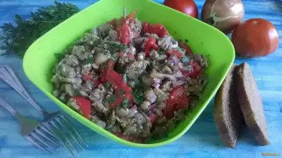 Салат с баклажанами и помидорами рецепт с фото