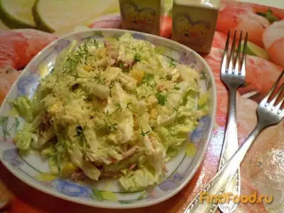 Сытный салат из пекинской капусты рецепт с фото