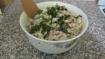 Салат с белой фасолью и сухариками рецепт с фото