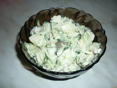 Салат из куриной грудки с огурцом и маслятами рецепт с фото