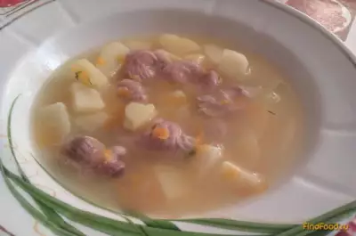Картофельный суп с куриными желудочками рецепт с фото