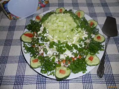 Весенний слоеный салатик рецепт с фото