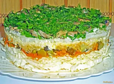Салат-торт овощной слоеный рецепт с фото