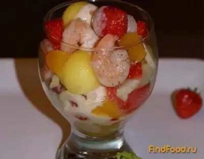 Салат-коктейль с креветками и фруктами рецепт с фото