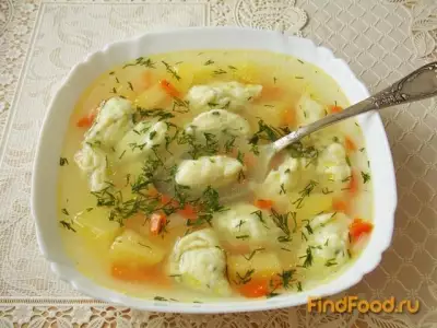 Суп с  заварными клецками рецепт с фото