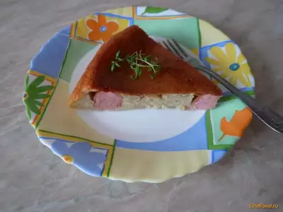 Ленивый картофельный пирог с сосисками рецепт с фото