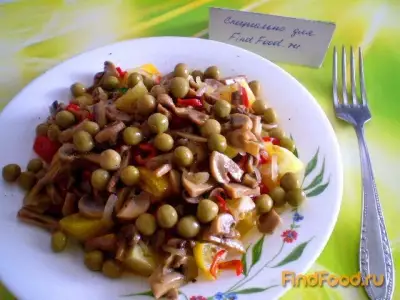 Овощной салат с грибами и перцем чили рецепт с фото