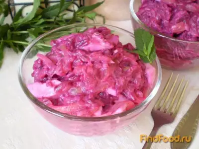 Салат из свеклы и жареного лука рецепт с фото