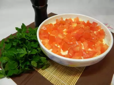 Слоеный крабовый салат рецепт с фото