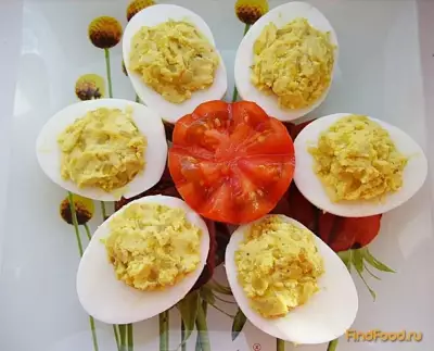 Яйца фаршированные жареным луком рецепт с фото